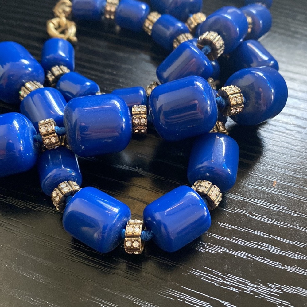 Crystal Thermoset Lapis Color J Crew Necklace